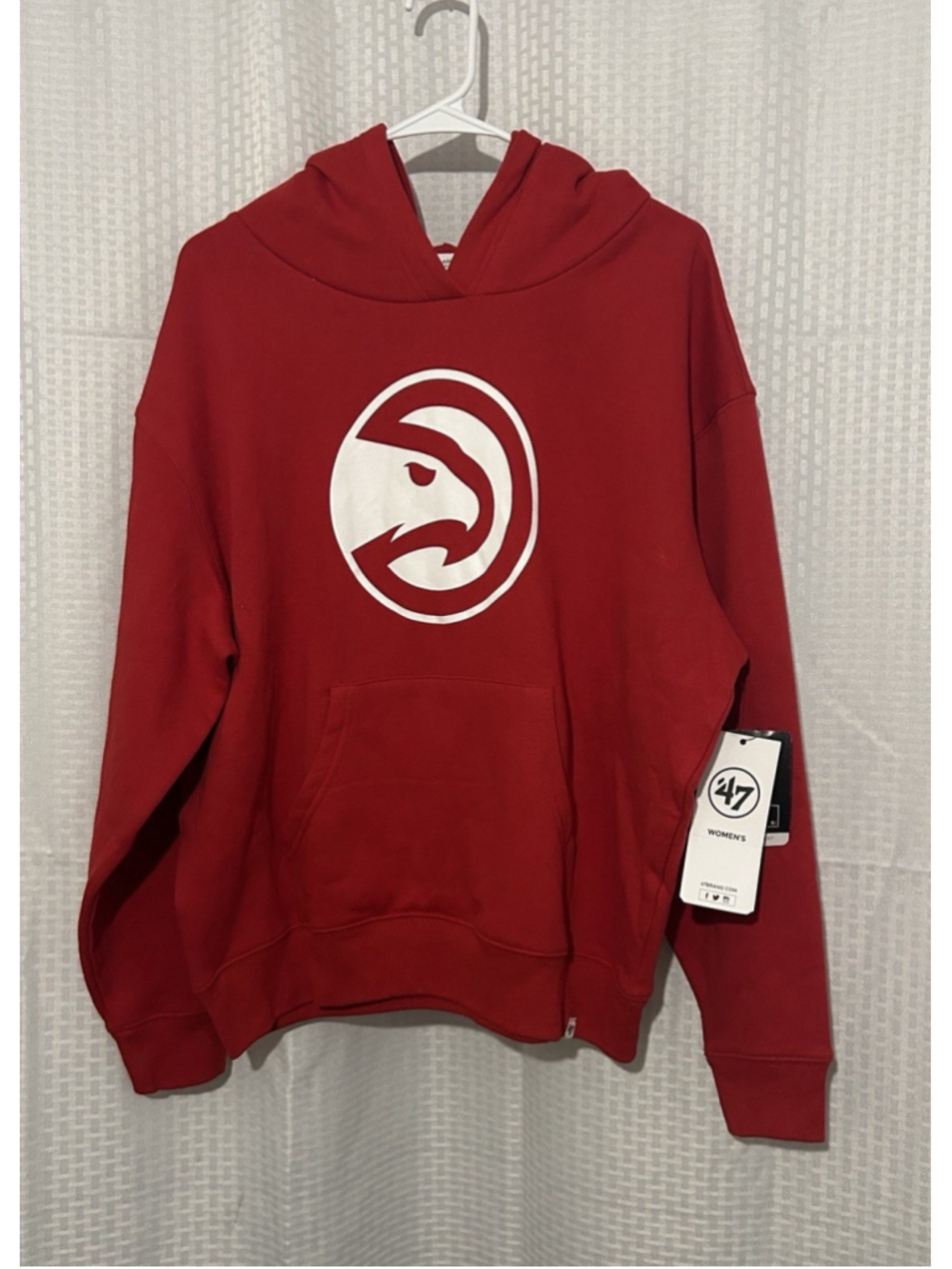 NWT '47 Brand Atlanta Hawks Naomi Imprint Pullover Hoodie Red Women's Size Large